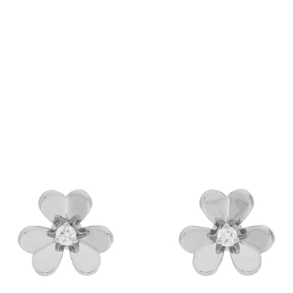 Van Cleef & Arpels 18K White Gold Diamond Mini Frivole Earrings 1 of 4