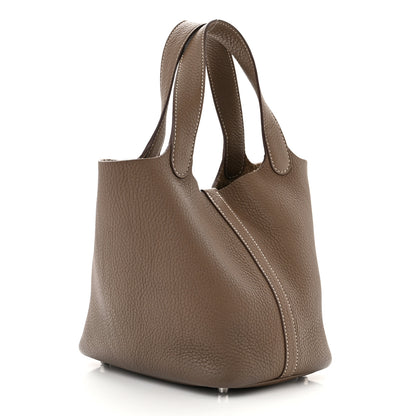 Hermes Taurillon Clemence Picotin Lock 18 PM Etoupe 3 of 11