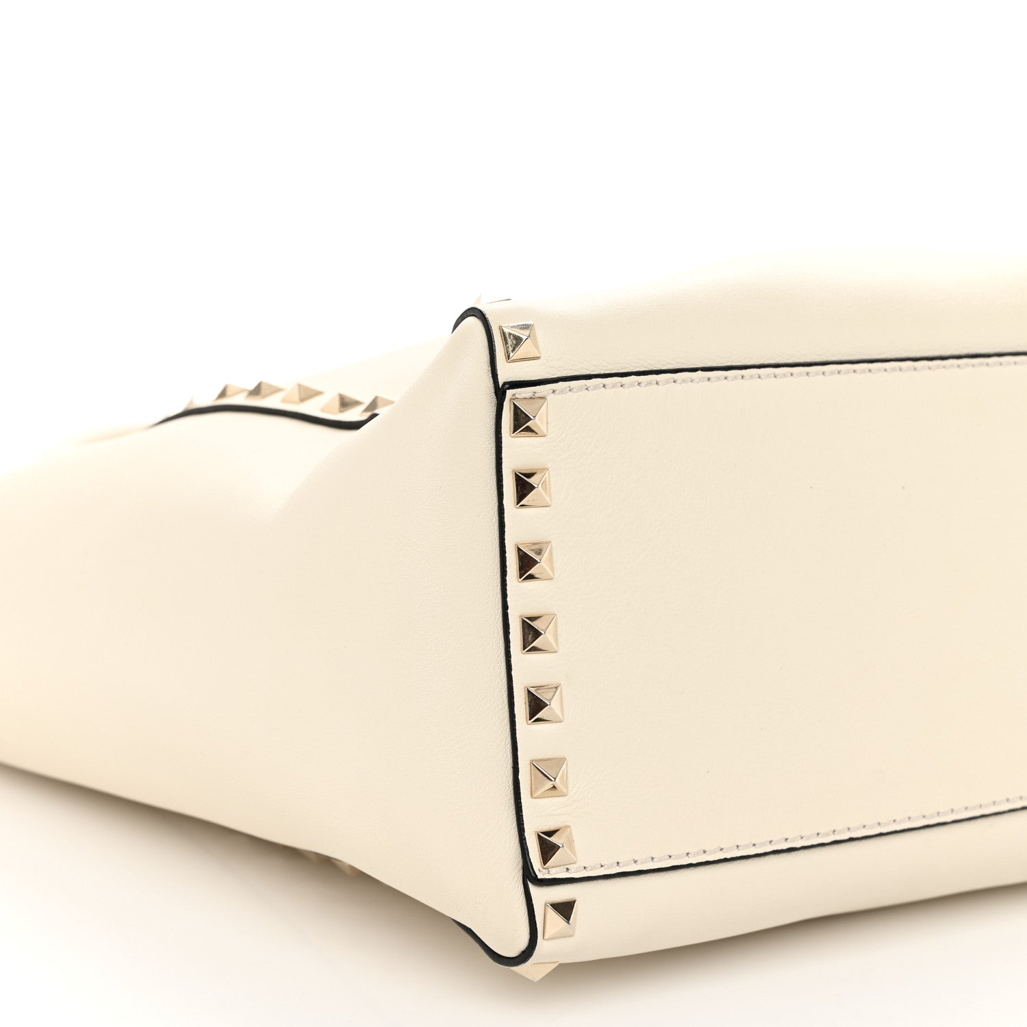 Valentino Garavani Vitello Small Rockstud Double Handle Tote Ivory 9 of 13