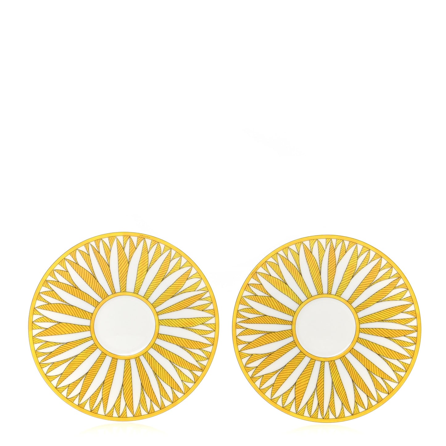 Porcelain Soleil d'Hermes Breakfast Cup And Saucer Set Of 2
