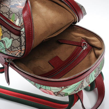 Gucci GG Supreme Monogram Tian Web Small Day Backpack Beige Multicolor Red 5 of 7