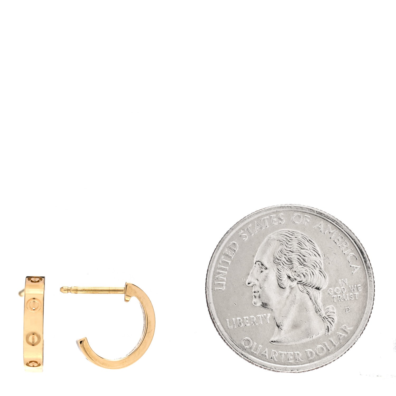 Cartier 18K Yellow Gold Small LOVE Hoop Earrings 2 of 5