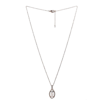 Cartier 18K Pink Gold Diamond Logo Paved Pendant Necklace 3 of 6