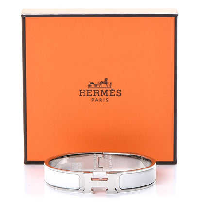 Hermes Enamel Narrow Clic Clac H Bracelet GM White 5 of 5