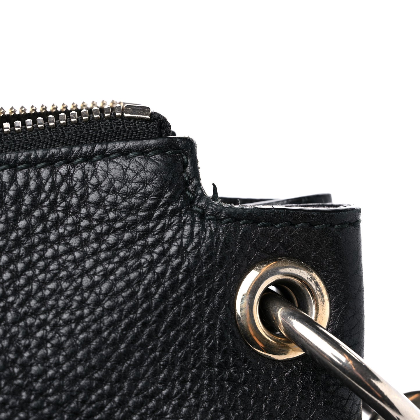 Pebbled Calfskin Large Soho Hobo Black