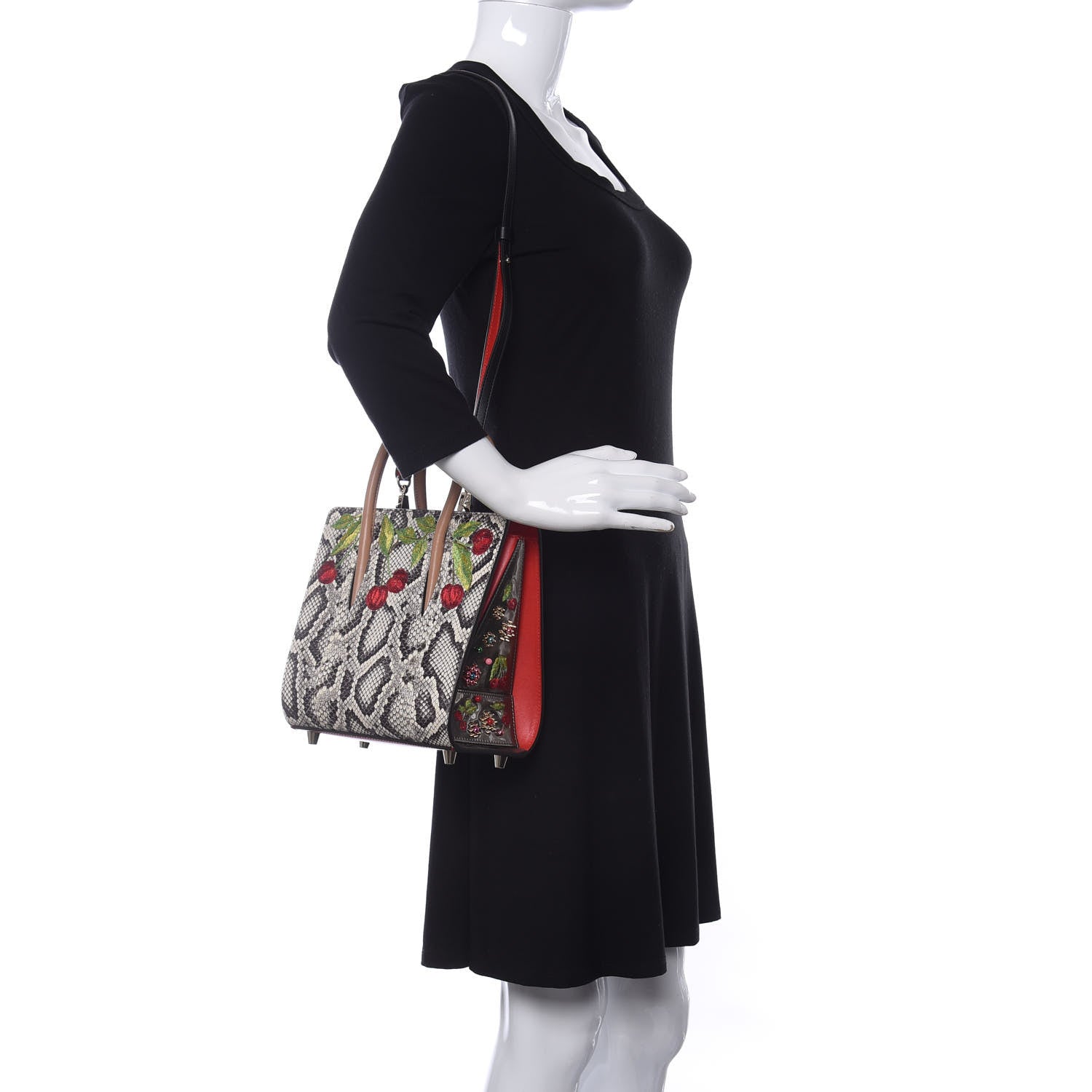 Christian Louboutin Watersnake Specchio Small Cherry Paloma Roccia Silver 2 of 9