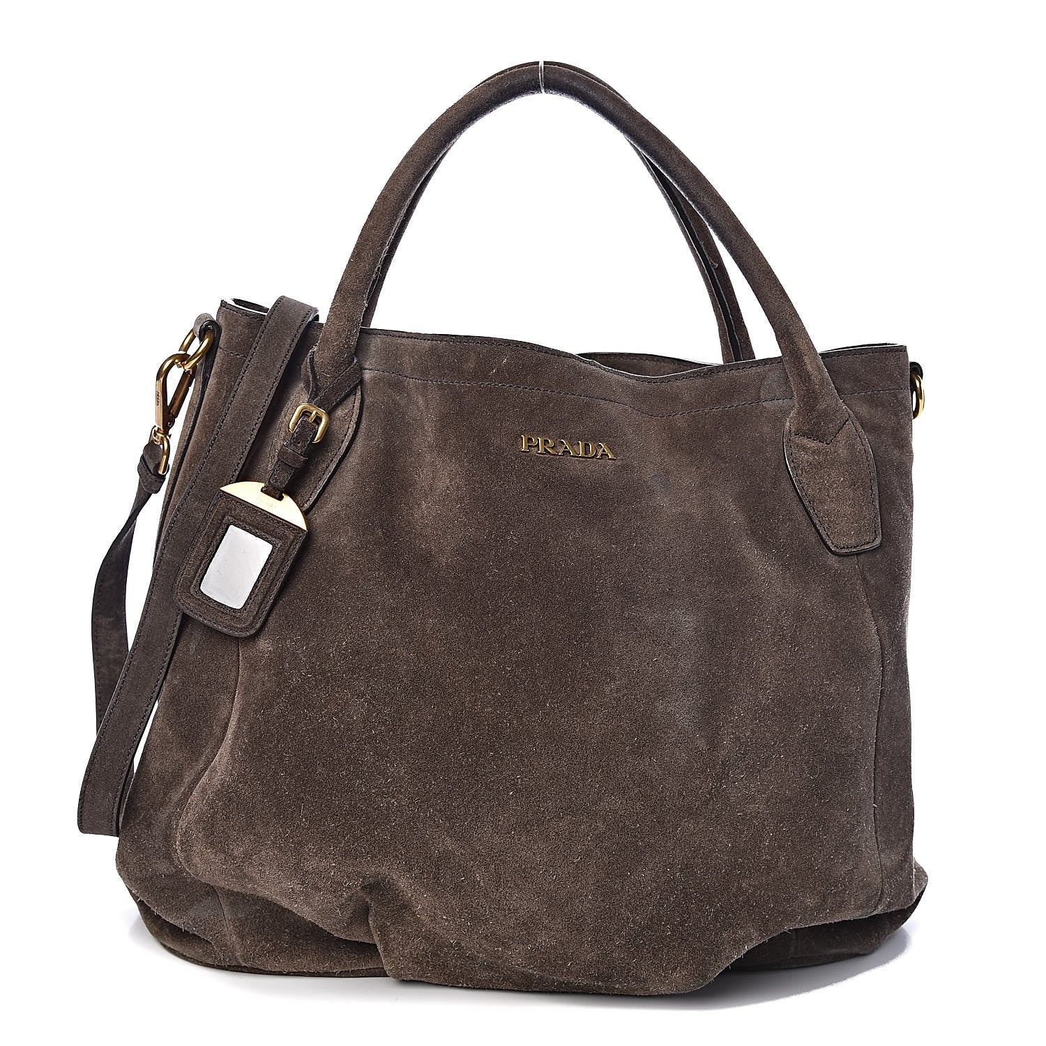 Prada Suede Scamosciato Tote Grafite 1 of 18