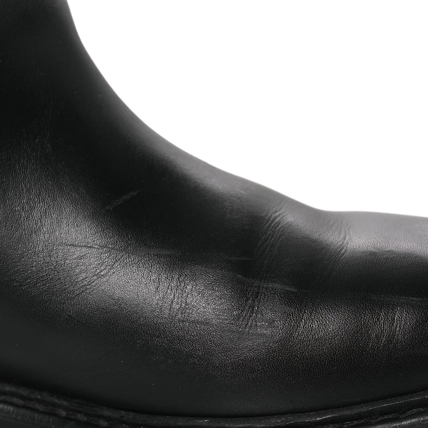 Guccissima Real Betis Glamour Calfskin Michelangelo Slim Horsebit Riding Boots 39.5 Black