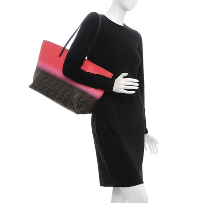 Fendi Zucca Spalmati Ombre Medium Roll Tote Tobacco Ciclamino Moro 2 of 16