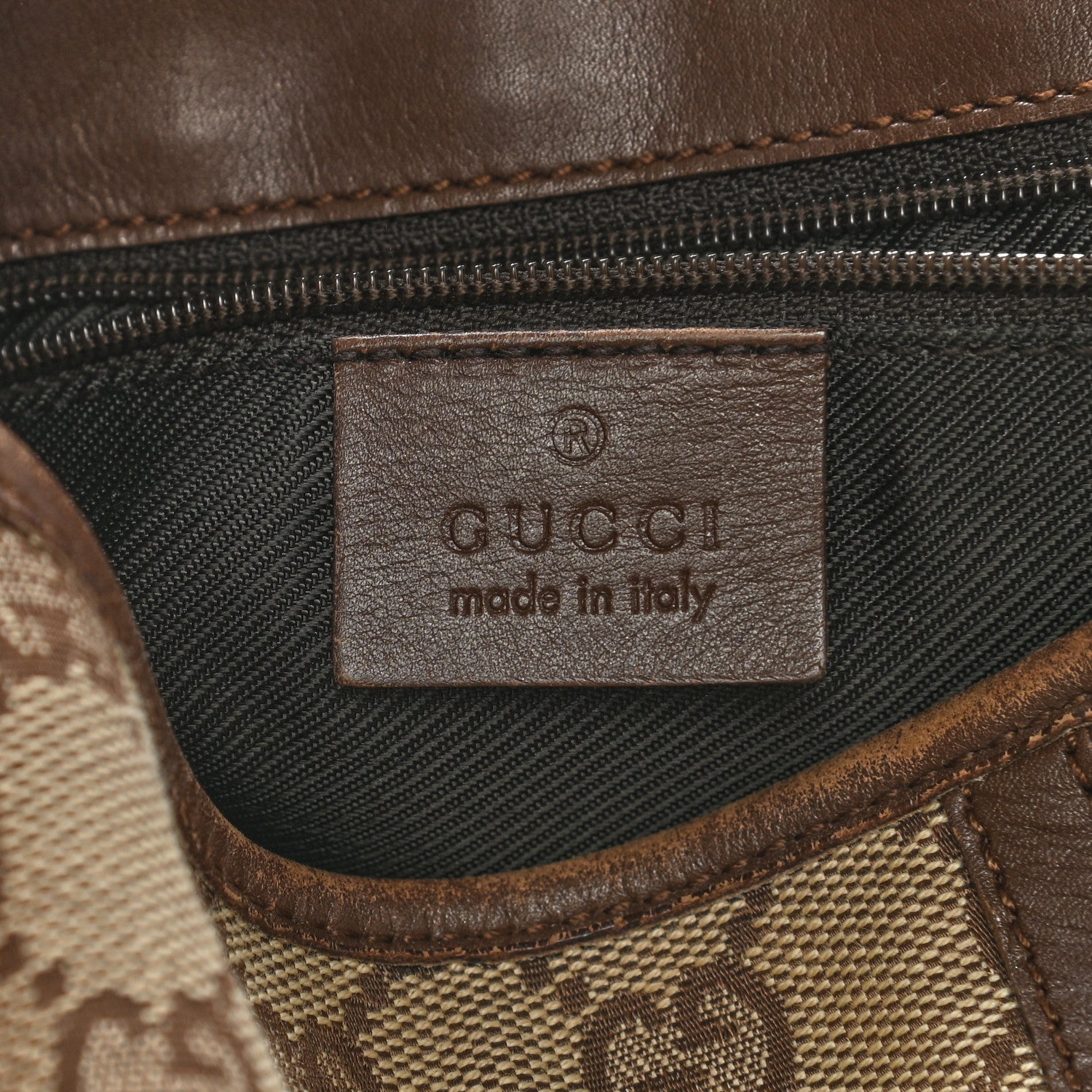 Gucci Monogram Lobster Clasp Jackie O Hobo Brown 6 of 10