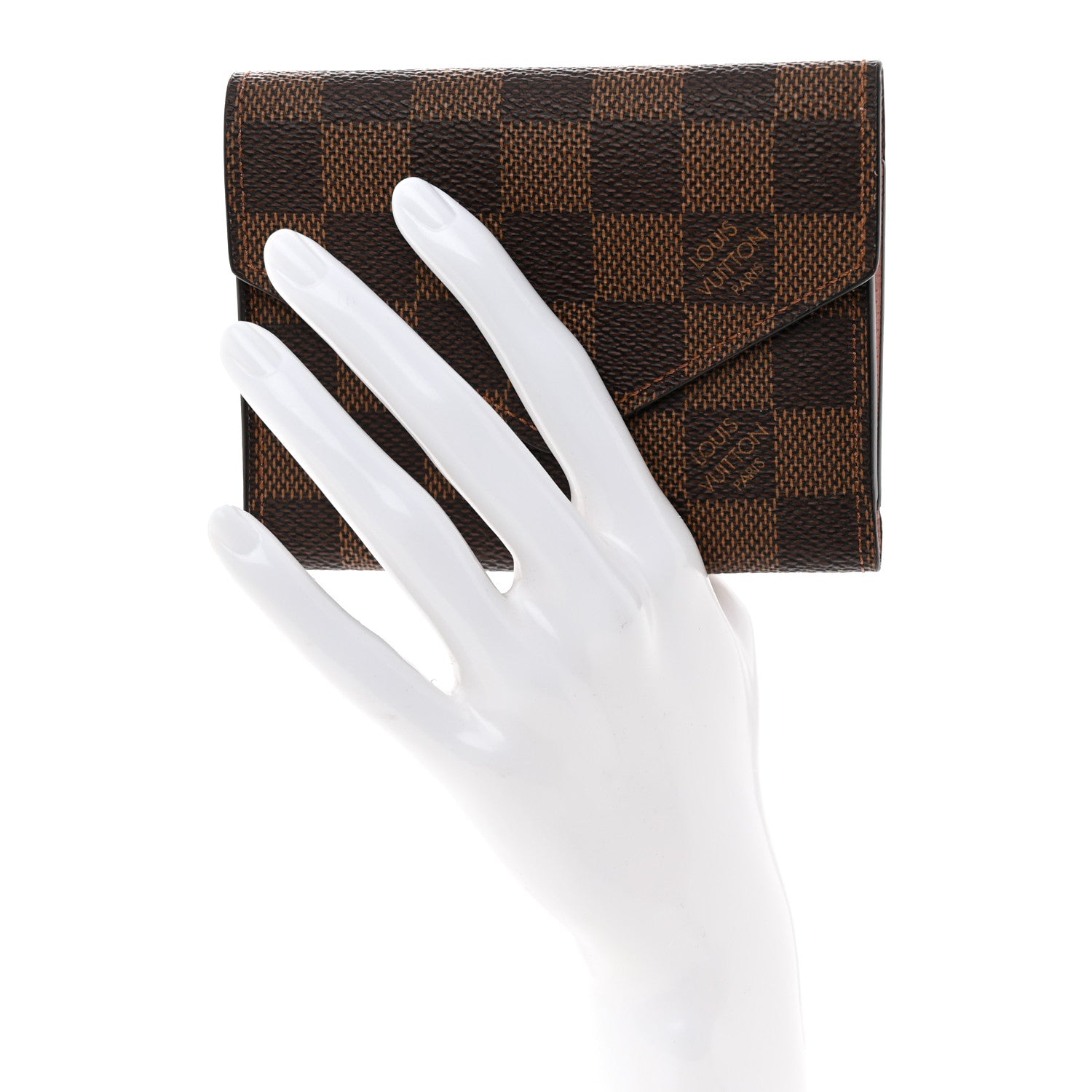 Louis Vuitton Damier Ebene Victorine Wallet Rose Ballerine 2 of 7