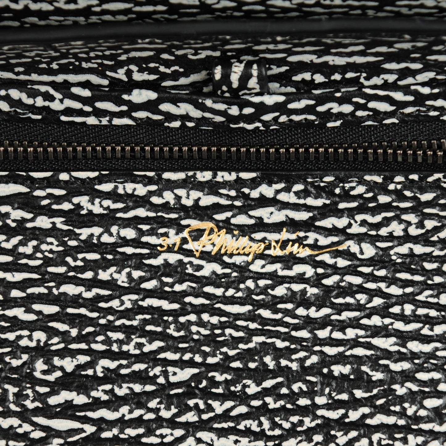 3.1 Textured Calfskin Mini Pashli Satchel Black White