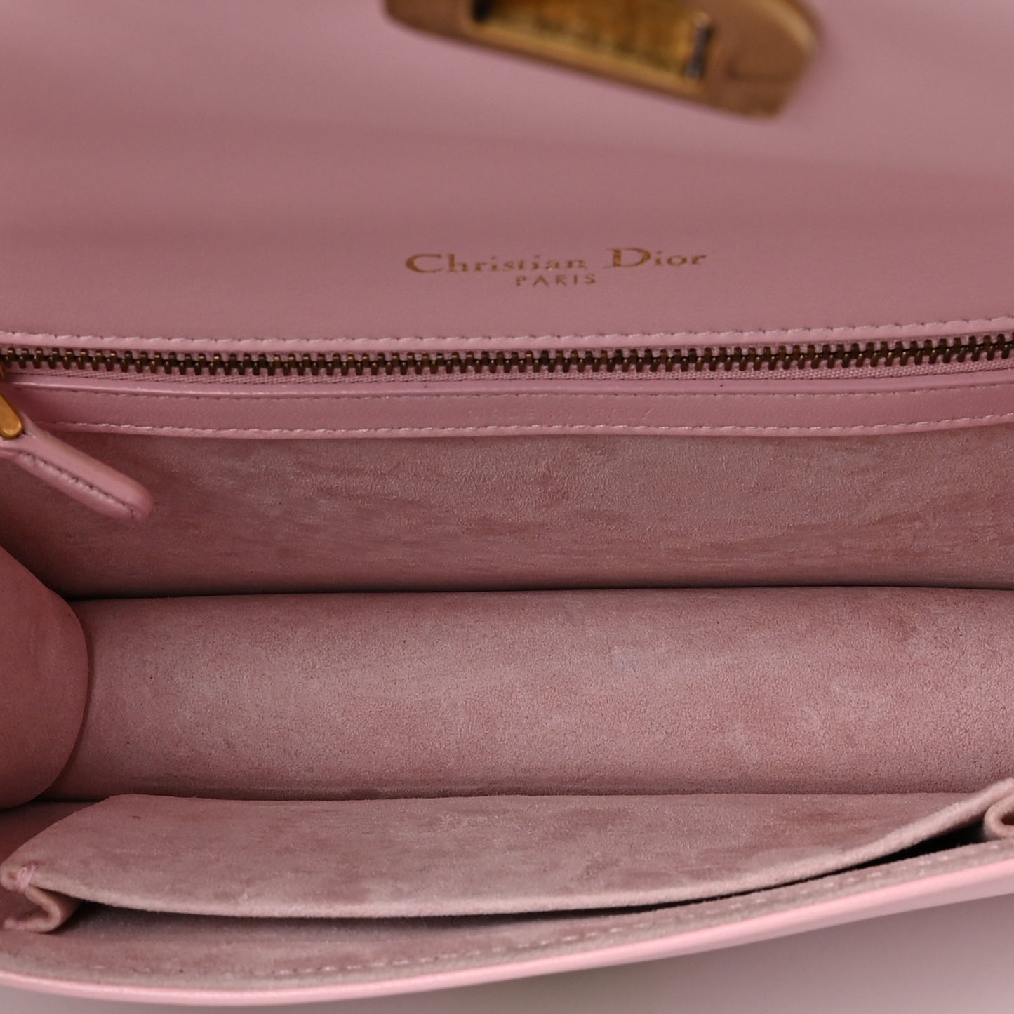 Lambskin Studded Small Diorama Flap Bag Baby Pink