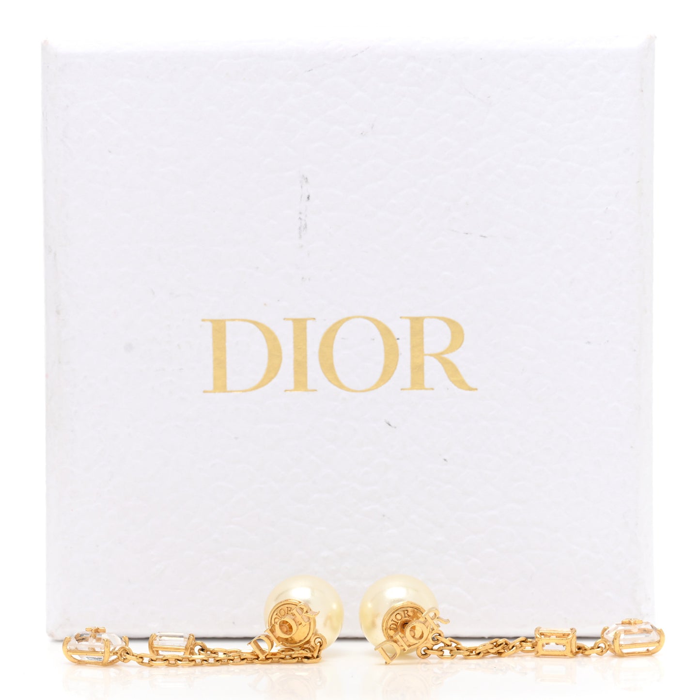 Pearl Crystal Tribal Drop Earrings Gold