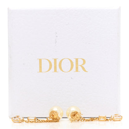 Christian Dior Pearl Crystal Tribal Drop Earrings Gold 5 of 5