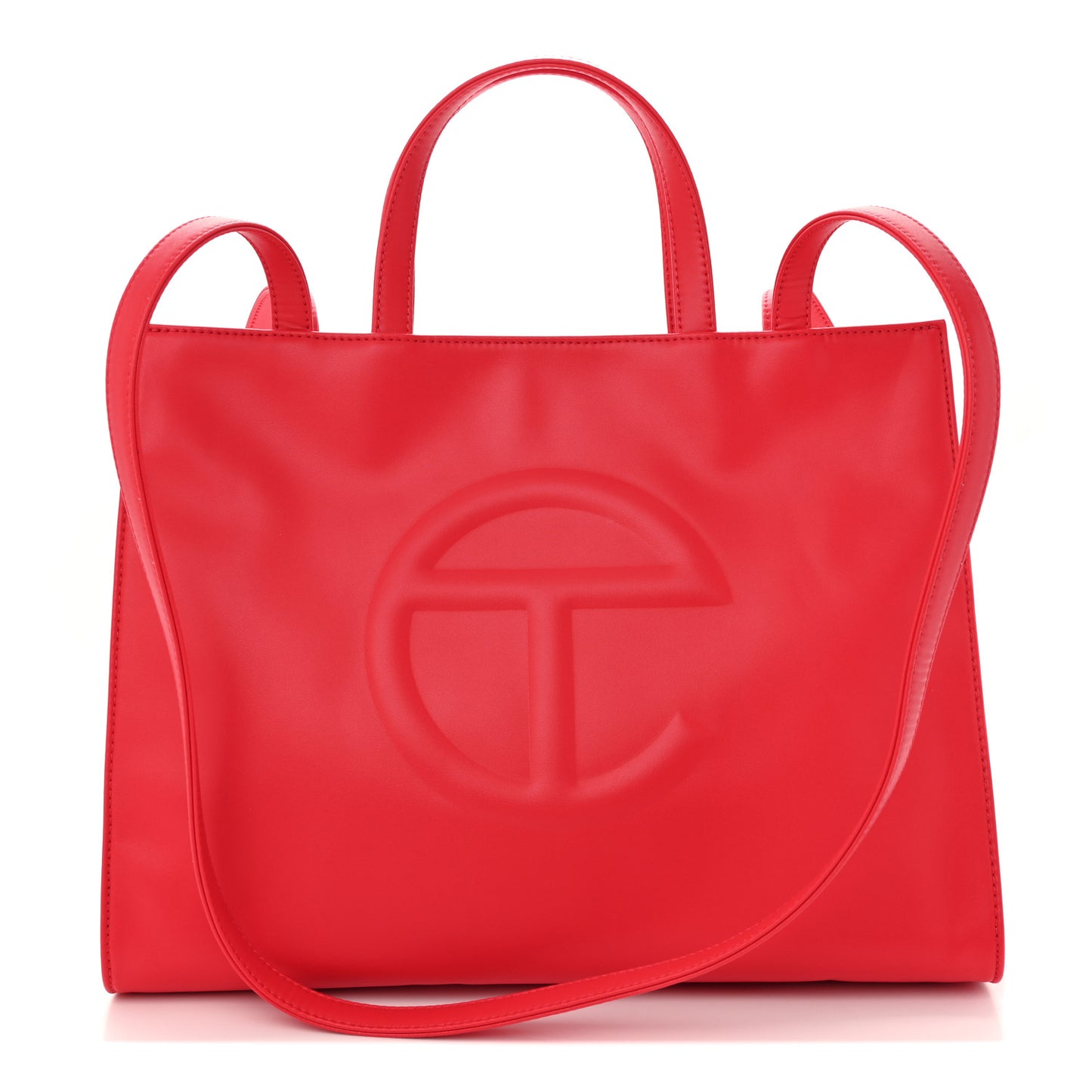 Vegan Leather Medium Shopping Bag Red