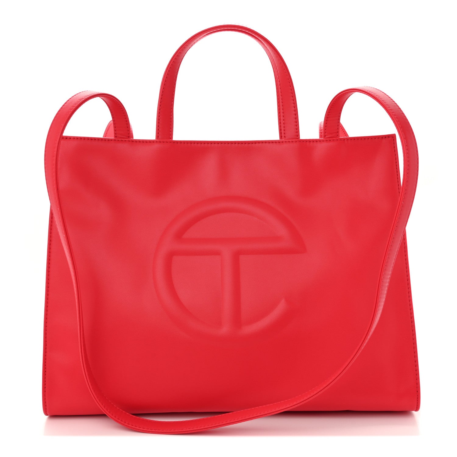Telfar Vegan Leather Medium Shopping Bag Red 1 of 14