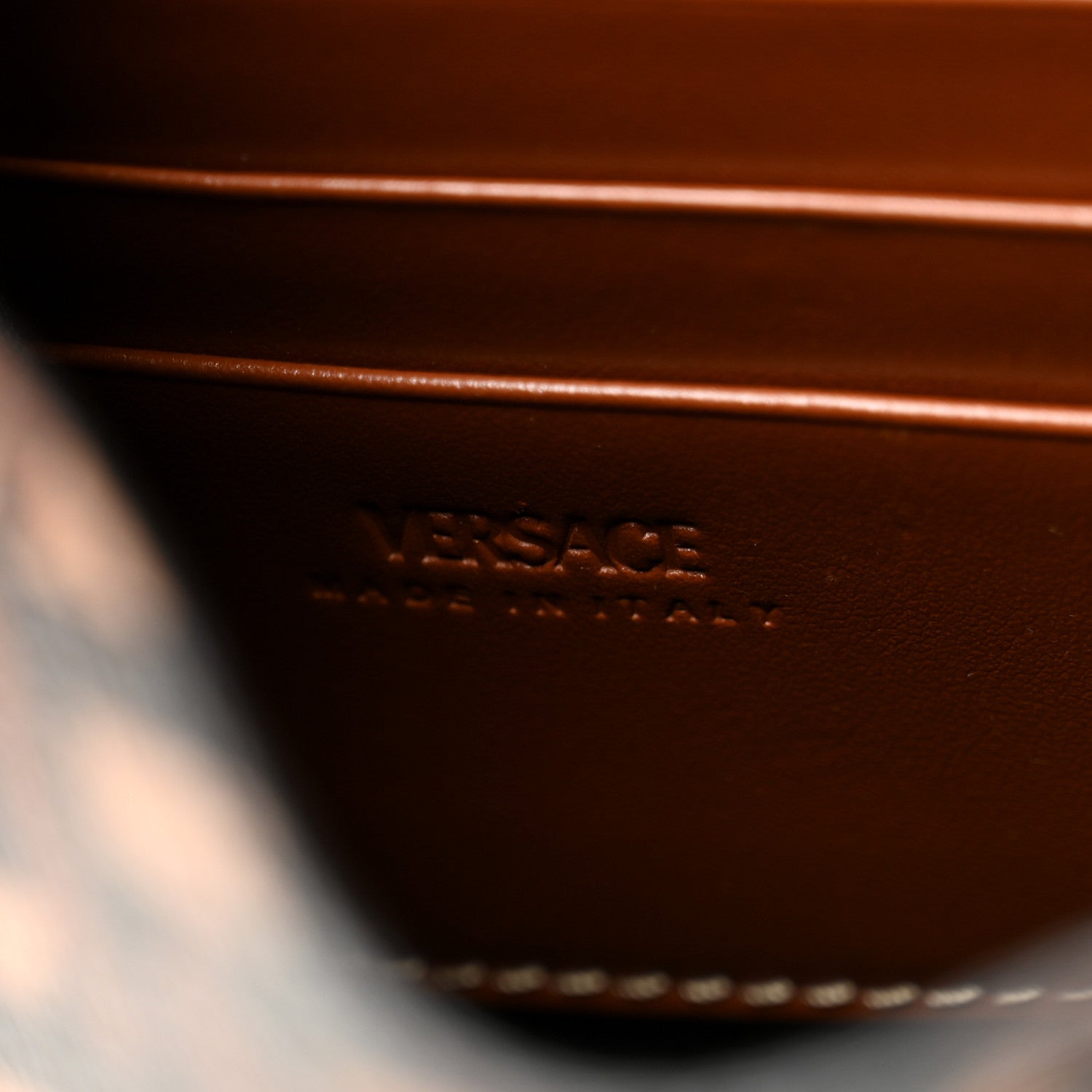 Versace Coated Canvas La Greca Signature Wallet On Chain Brown 6 of 10