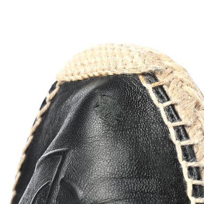Saint Laurent Lambskin Monogram Espadrilles 40 Black 6 of 9
