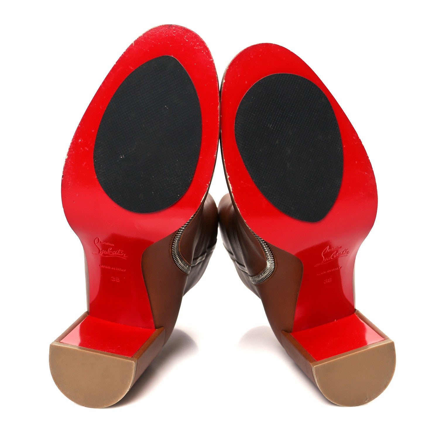 Christian Louboutin Calfskin CL Zip Booty 70 Ankle Boots 38 Cuoio 6 of 8