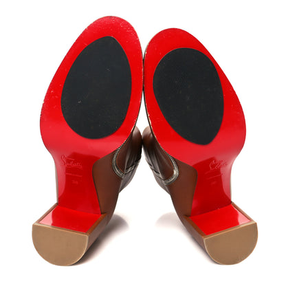 Christian Louboutin Calfskin CL Zip Booty 70 Ankle Boots 38 Cuoio 6 of 8