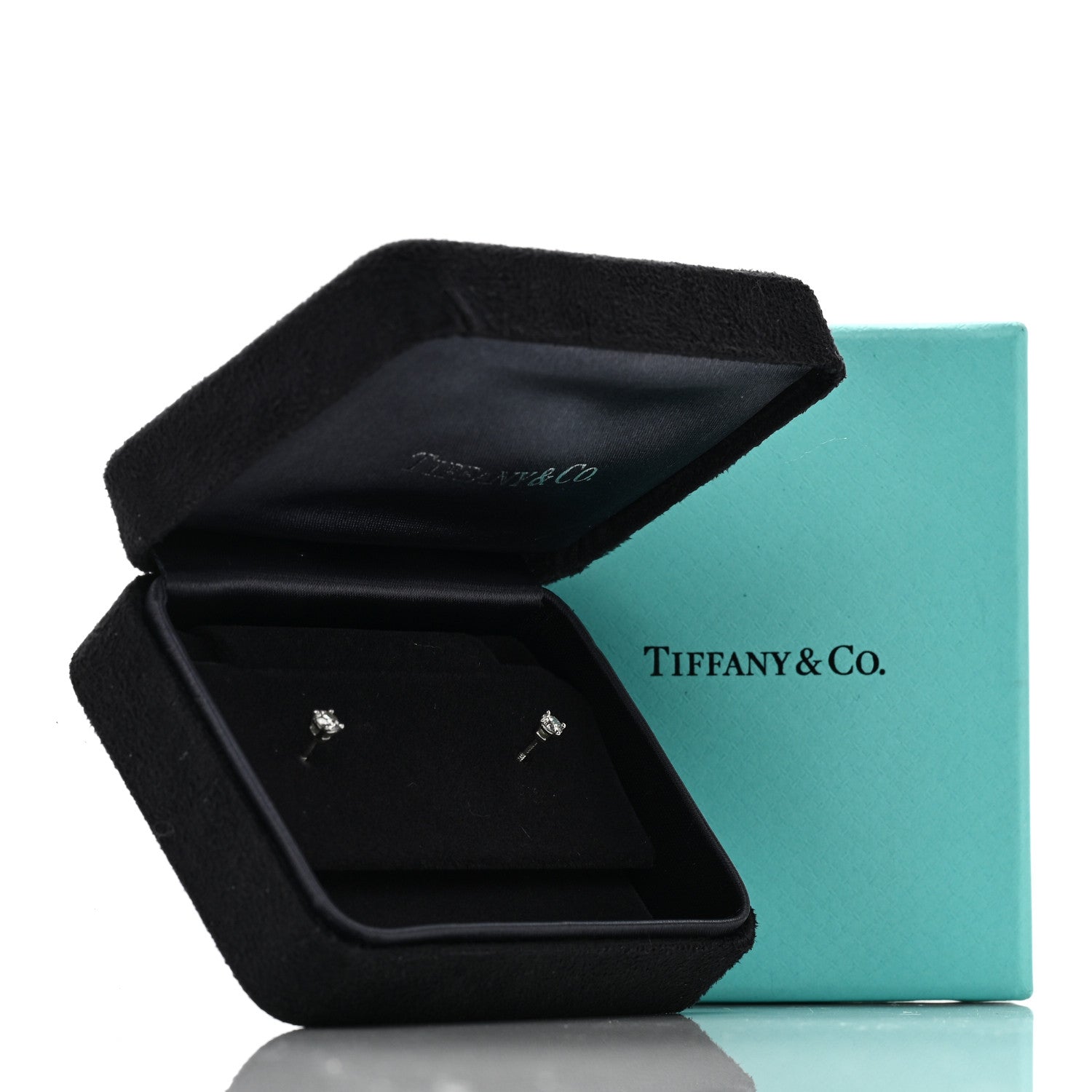 Tiffany Platinum Diamond .22ctw Solitaire Earrings 6 of 6