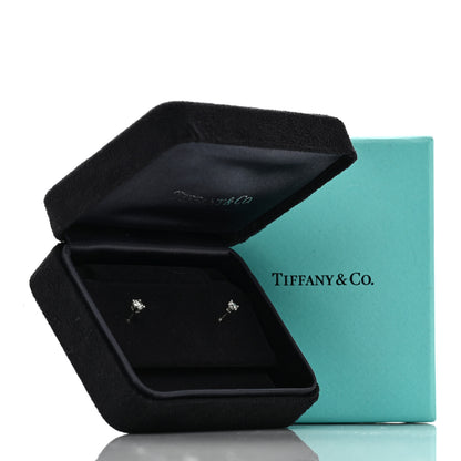 Tiffany Platinum Diamond .22ctw Solitaire Earrings 6 of 6