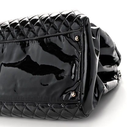Chanel Patent Quilted Maxi Just Mademoiselle Bowling Bag Black 9 of 9