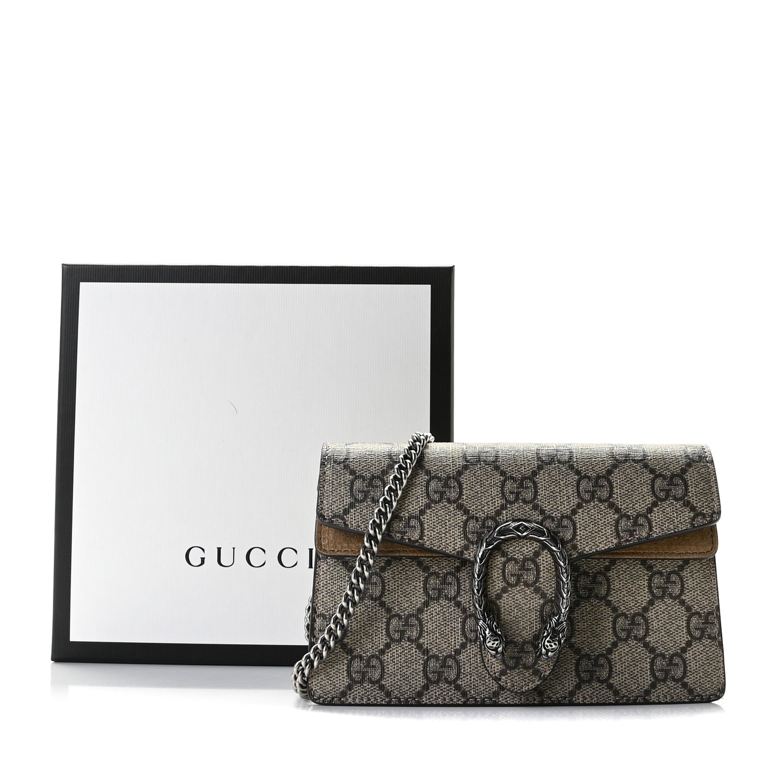 Gucci GG Supreme Monogram Super Mini Dionysus Shoulder Bag Taupe 12 of 12