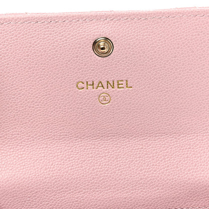Chanel Caviar Quilted Studded CC Flap Card Holder Light Pink 6 of 9