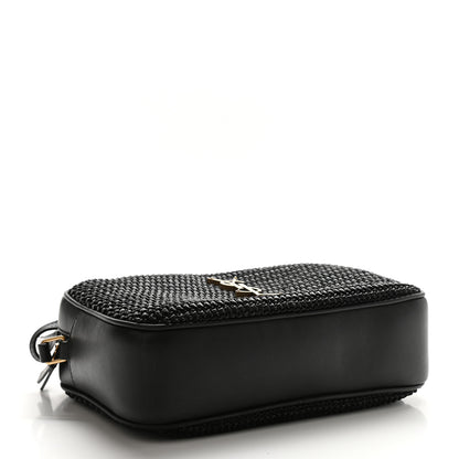 Saint Laurent Raffia Canvas Monogram Lou Camera Bag Black 4 of 10