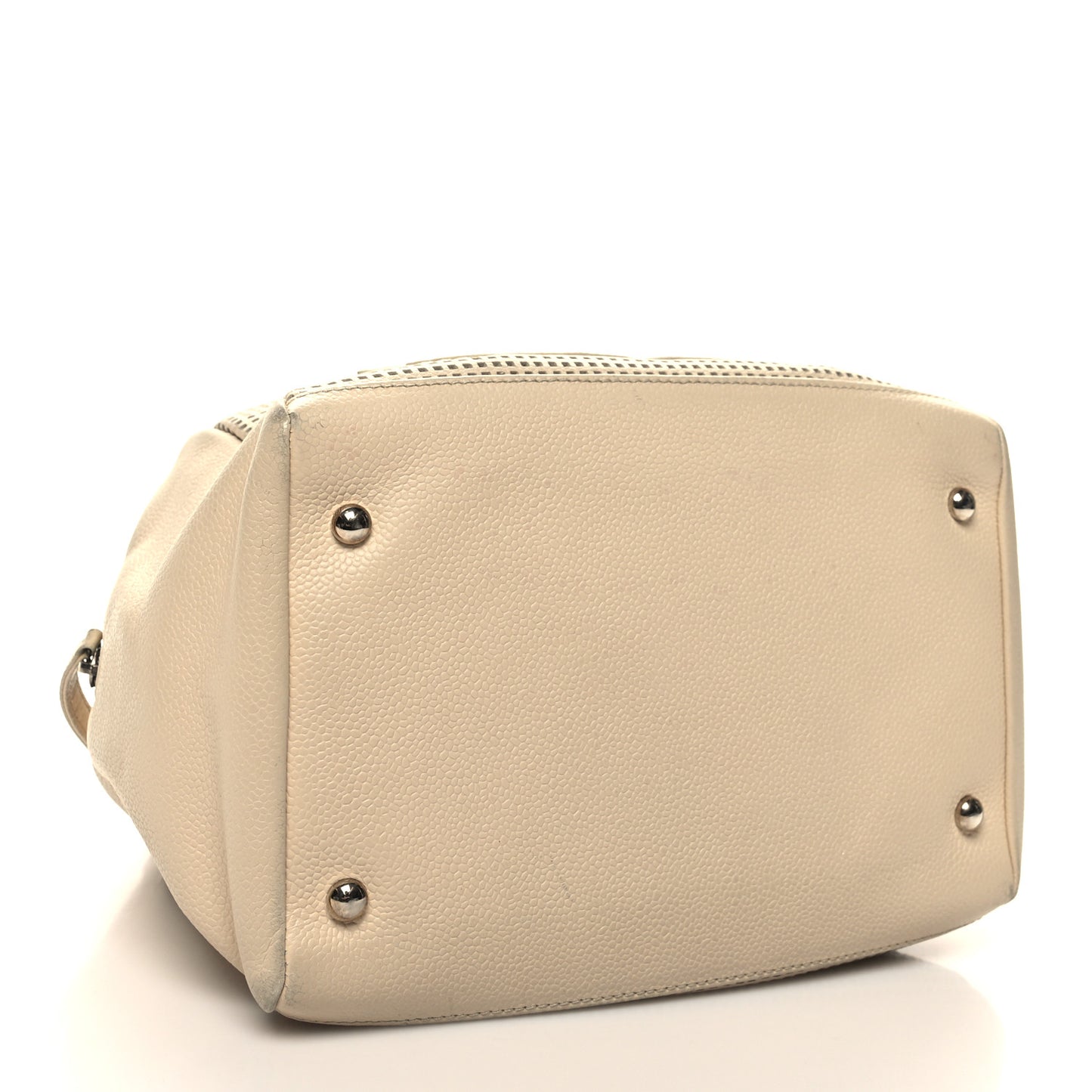Caviar Perforated Bowler Beige
