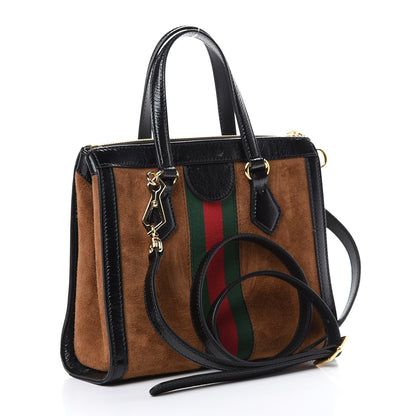 Gucci Suede Patent GG Web Small Ophidia Tote Bag Nocciola Black 2 of 11