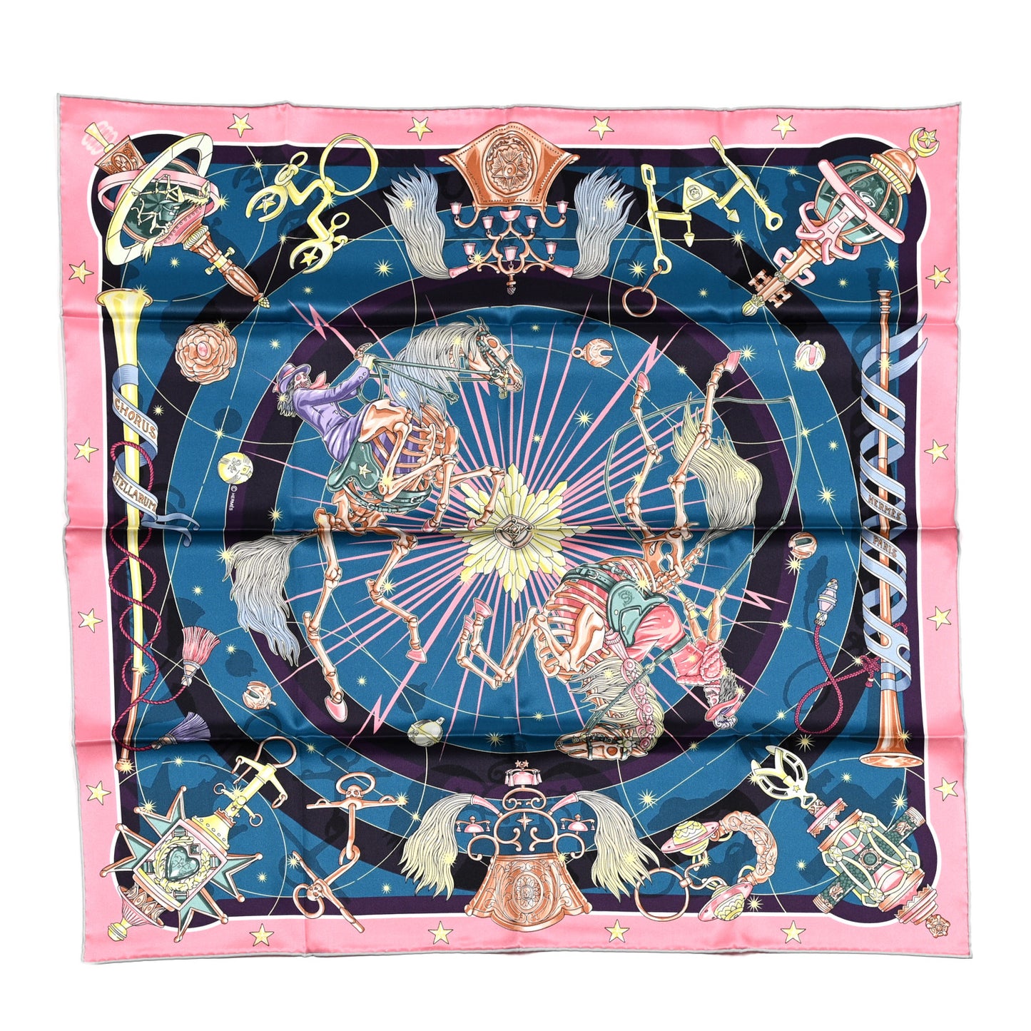 Silk Chorus Stellarum Scarf 70 Rose Bleu Cobalt