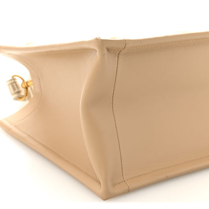 Christian Dior Canvas Calfskin Embroidered Small Plan De Paris Book Tote With Strap Beige 9 of 11