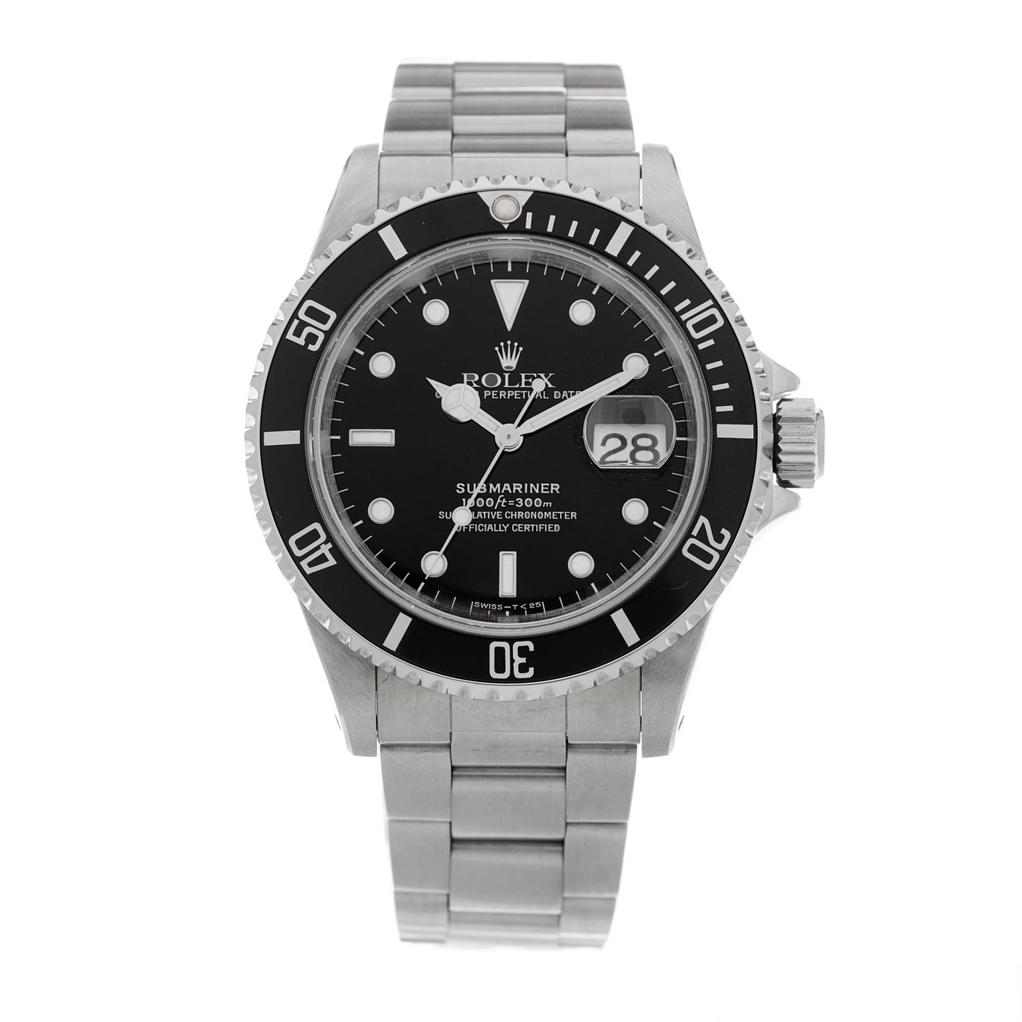 Stainless Steel 40mm Oyster Perpetual Submariner Date Watch Black 16610