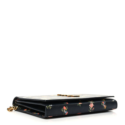 Saint Laurent Calfskin Prairie Flower Printed Small Monogram Clutch Black Multicolor 4 of 12