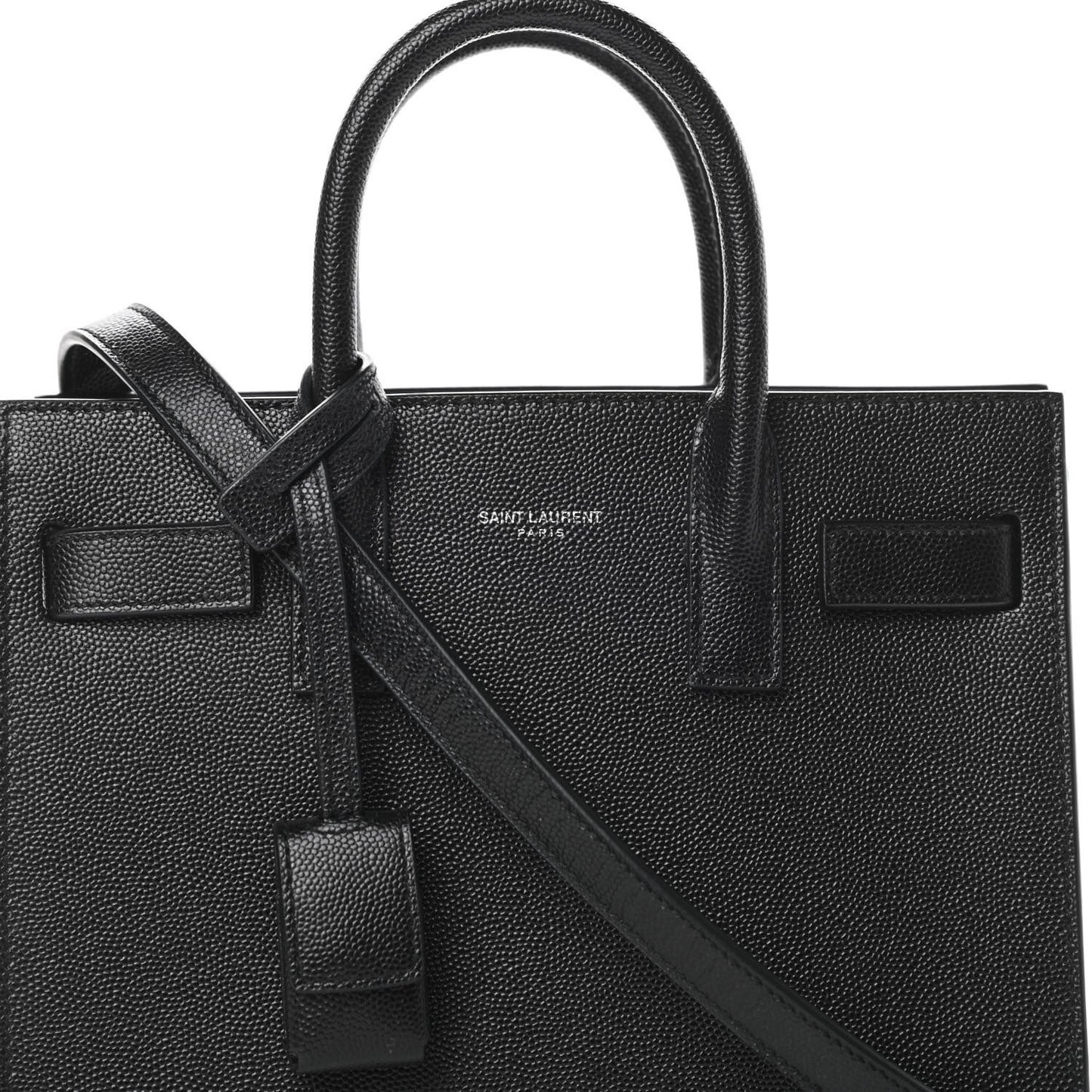 Grained Calfskin Nano Sac De Jour Black