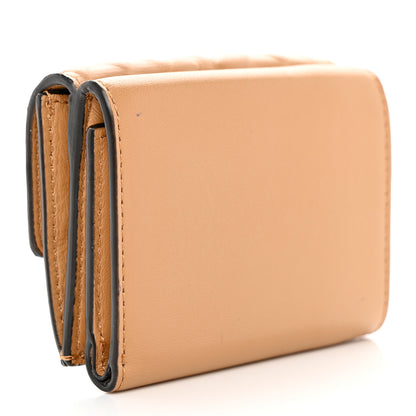 Fendi Nappa Matisse FF Diagonal Embossed Micro Tri-Fold Wallet Miele Scuro 3 of 16