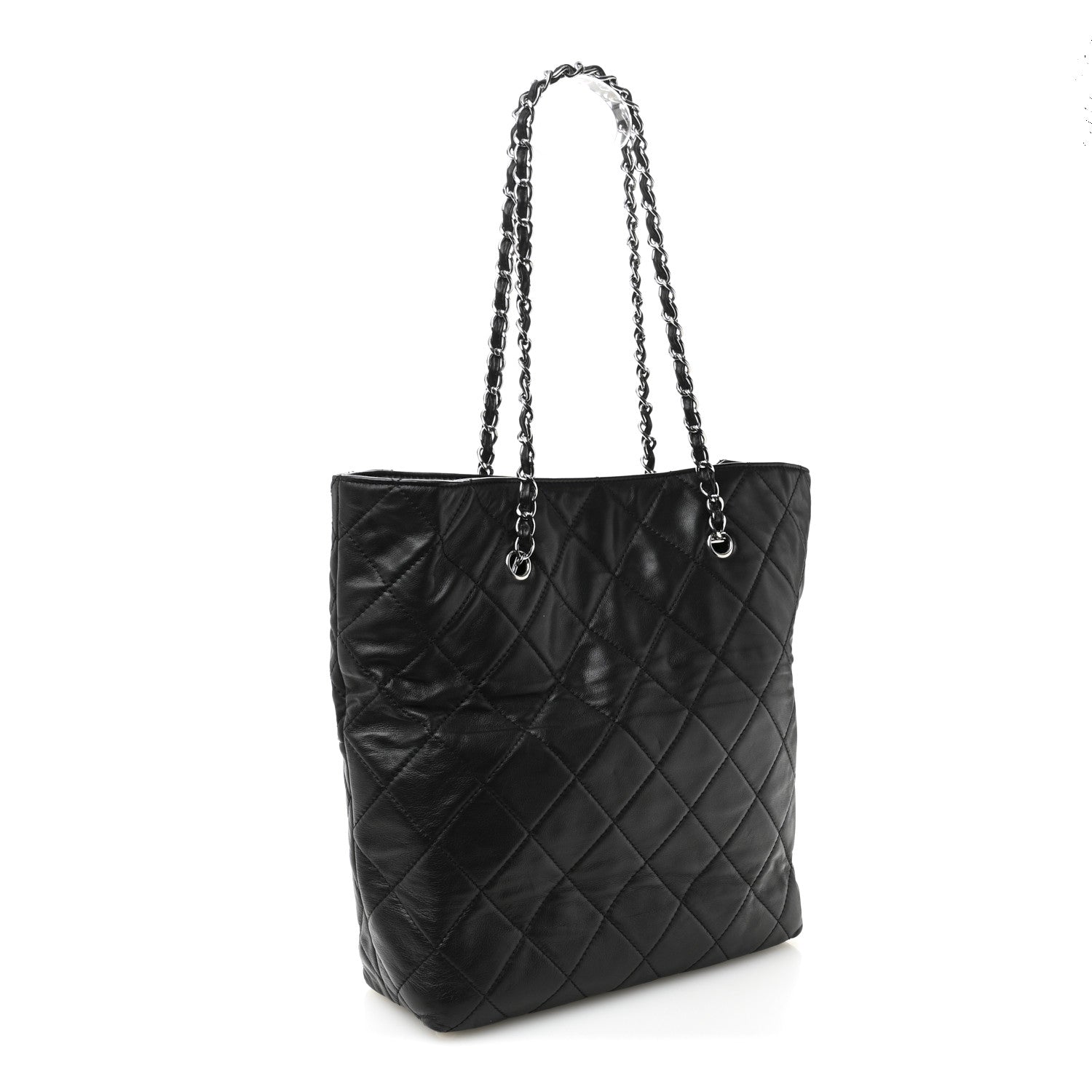 Chanel Calfskin Quilted In The Business North South Tote Black 3 of 11