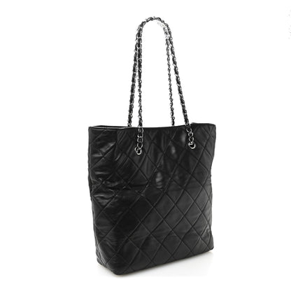 Chanel Calfskin Quilted In The Business North South Tote Black 3 of 11
