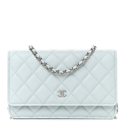 Chanel Caviar Quilted Wallet On Chain WOC Light Blue 1 of 10