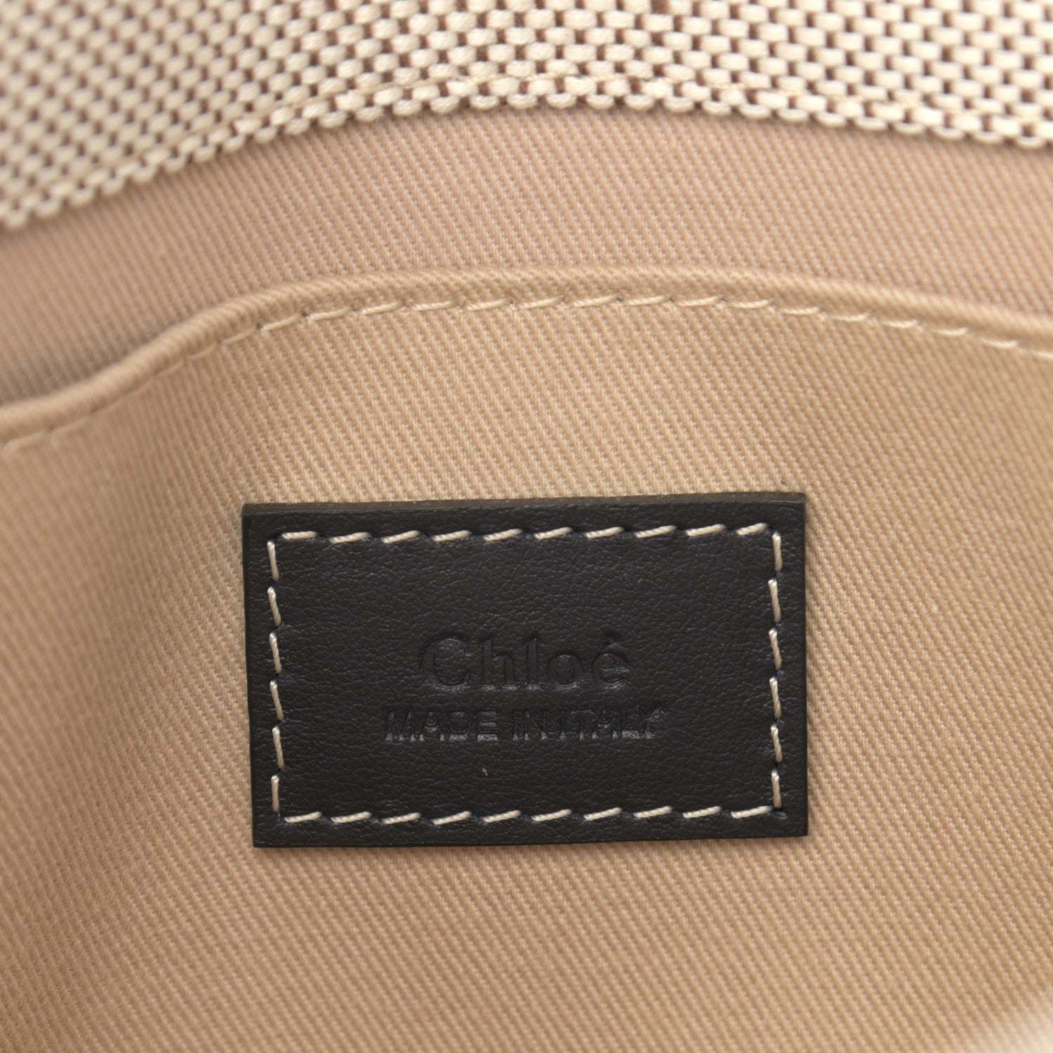 Chloe Cotton Calfskin Small Woody Ribbon Tote White Blue 6 of 10