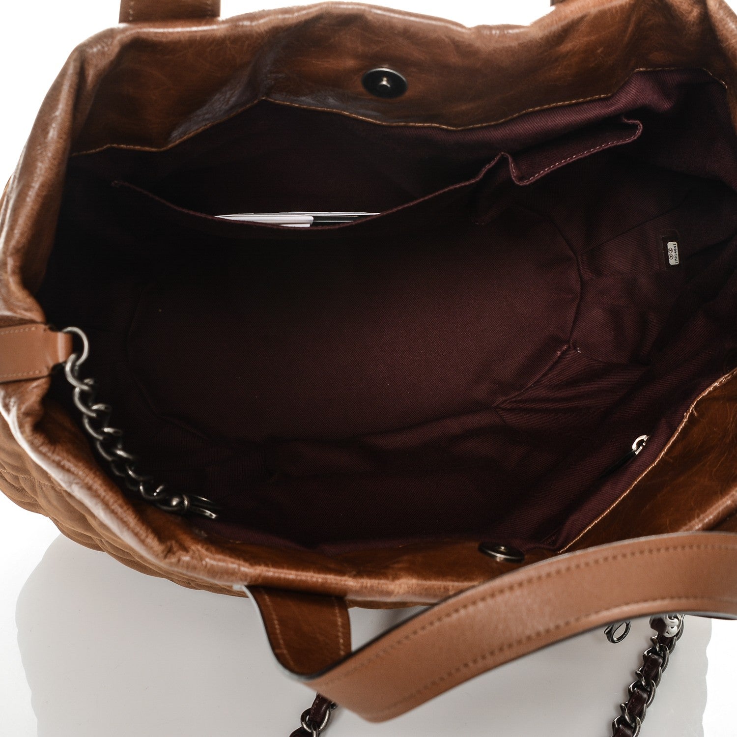 Chanel Iridescent Calfskin Quilted Large In The Mix Tote Light Brown 5 of 7
