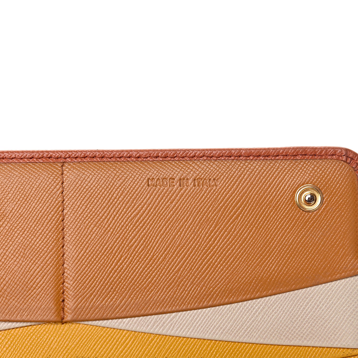 Saffiano Multicolor Continental Flap Wallet Papaya