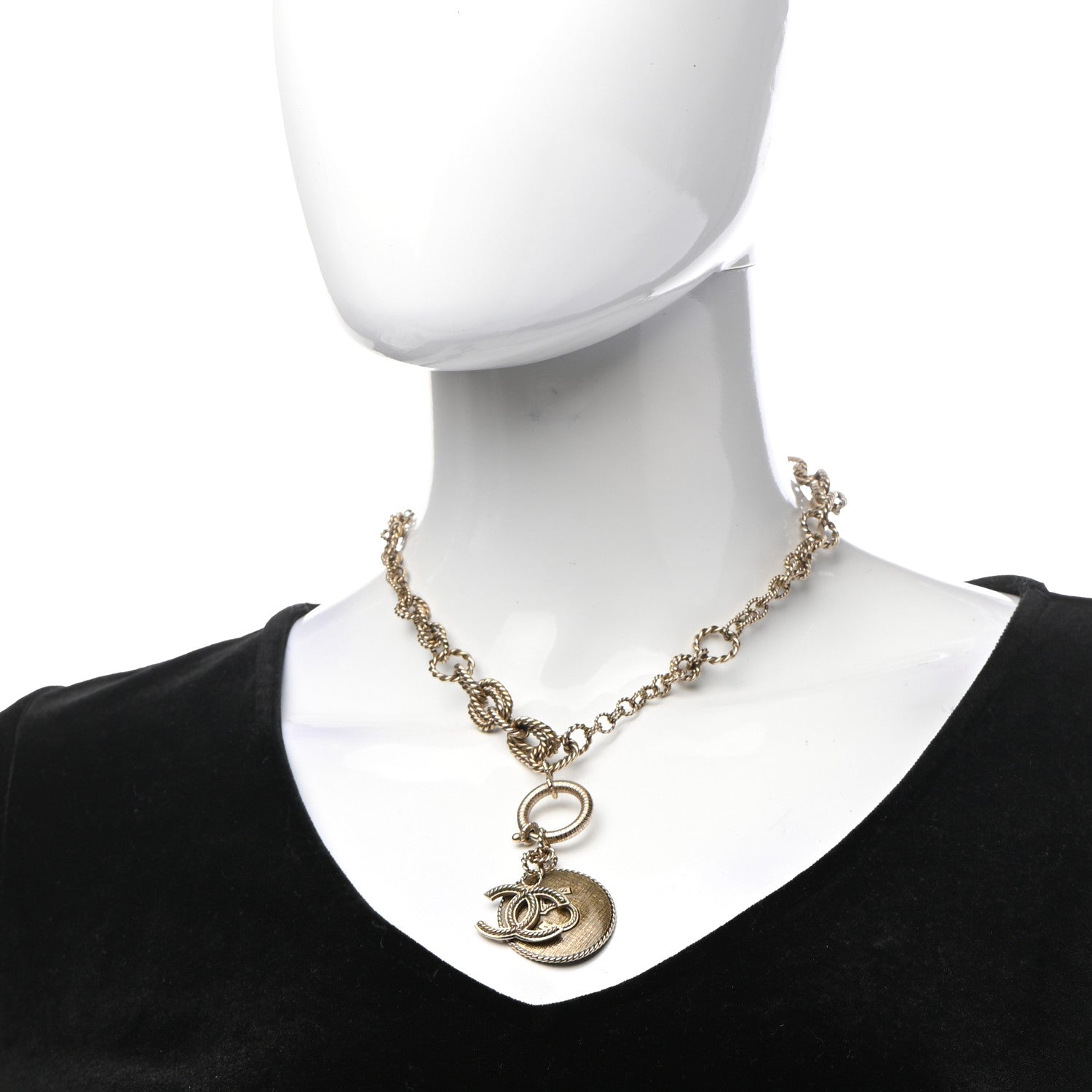 Chanel Medallion CC Chain Necklace Gold 2 of 7