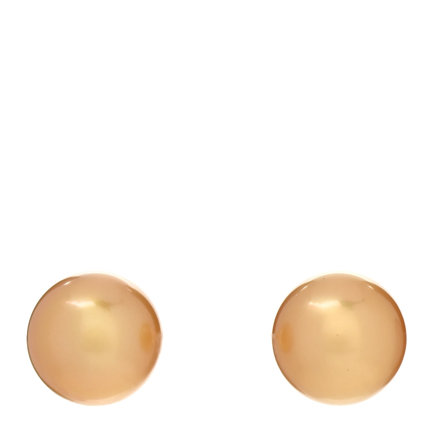 Mikimoto 18K Yellow Gold Golden South Sea Pearl 11mm Stud Earrings 1 of 5