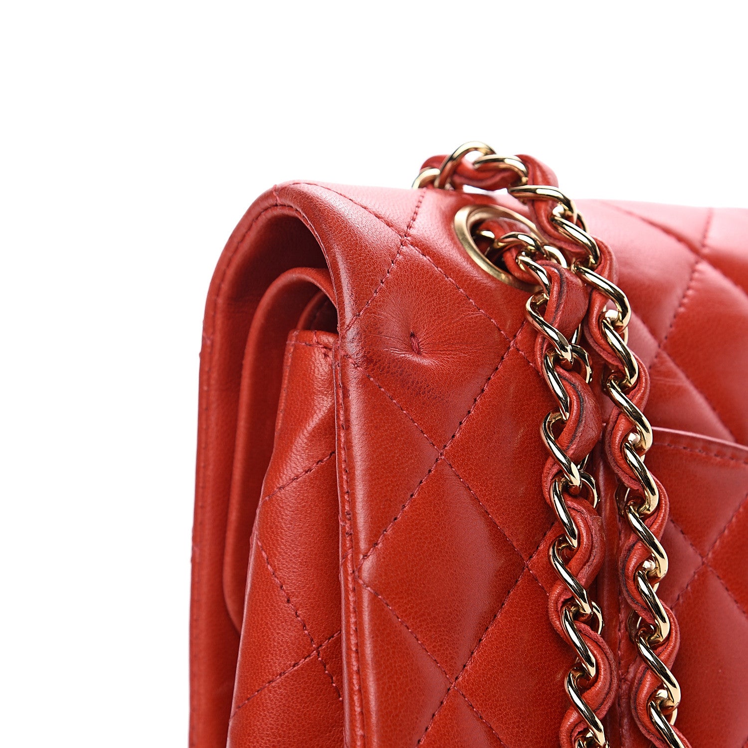 Chanel Lambskin Quilted Medium Double Flap Red 11 of 19