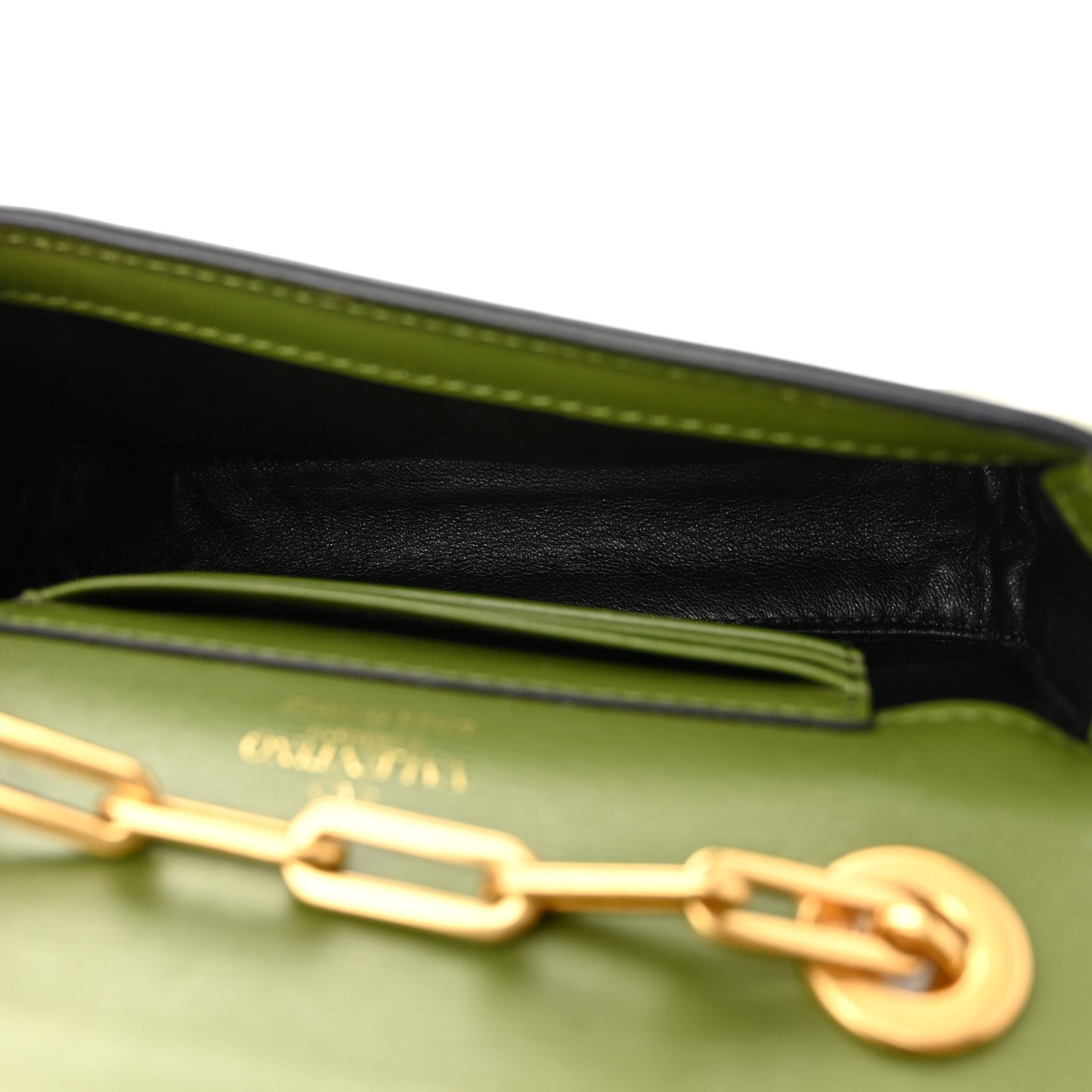 Calfskin Maison Gryphons Chain Shoulder Bag Green