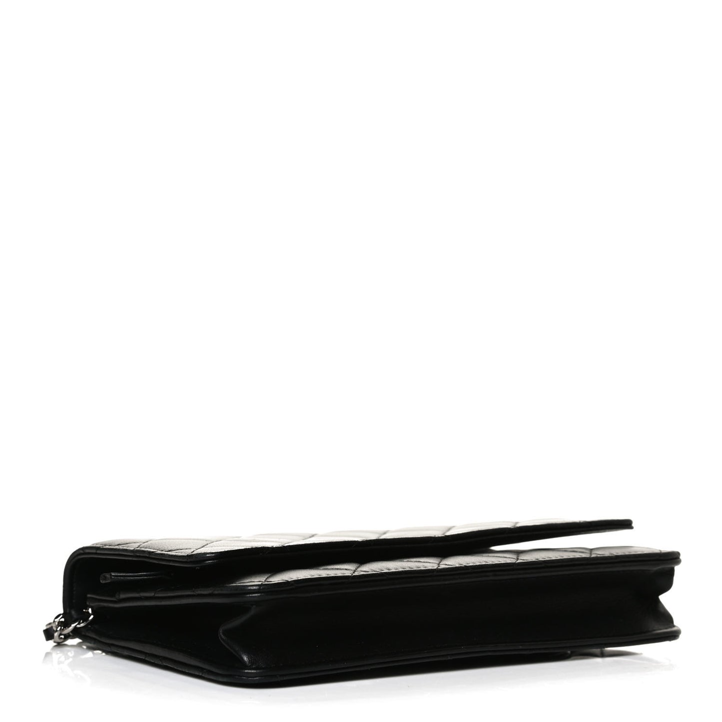 Lambskin Quilted Wallet On Chain WOC Black